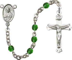 Sacred Heart Rosary with Fire Polished Beads CHOOSE FROM 14 COLORS Bliss NEW - Picture 1 of 15