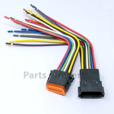 Deutsch DT 12-Pin Black Connector Pigtail 16AWG NMMA ABYC Certified Boat Wire - Image 1 of 4