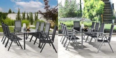 Aluminium Gartenmöbel Set Sitzgruppe silber grau Terrasse Balkon Garten 8 Perso. - Bild 1 von 4