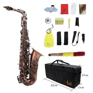 Professional Alto Saxophone Vintage Red Bronze Eb E-flat Sax W/ Carry Case Y9S4 - Picture 1 of 12