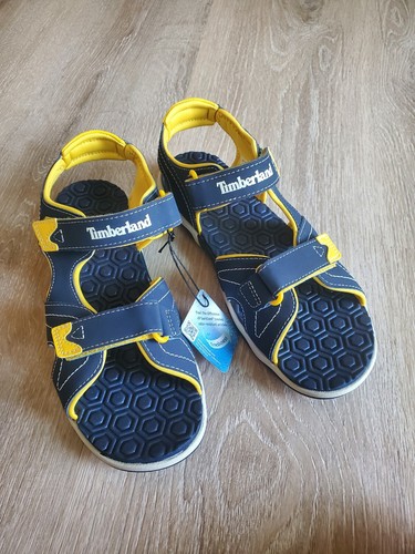 Scarpe sandali da esterno Timberland Adventure Seeker blu navy gialli taglia 6 ragazzo 8 donna