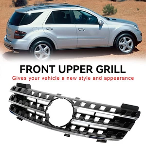 Front Grille Grill Fit Mercedes ML-Class W164 2005-2008 Chrome/Black - Picture 1 of 15