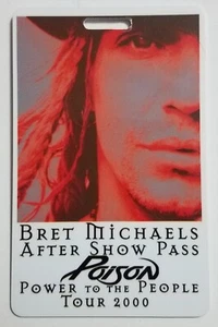 Poison Bret Mchaels 2000 Power To The People World Tour Plástico Backstage Pass - Imagen 1 de 2