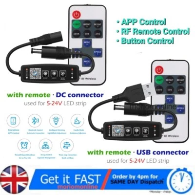 LED strip controller 11key APP Button Remote control For Single color Tape Light - Image 1 of 4