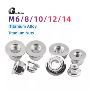 Titanium Nuts M6 M7 M8 M10 M12 M14 Ti Hex Flange Self-Lock Nylon Insert Nut - Picture 1 of 17