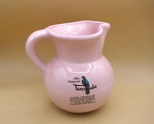 Vintage Bar Restaurant TARZILANDIA Caracas -Venezuela Pottery Pitcher Pink 7.5" - Picture 1 of 5
