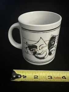 Vintage 1986 Kaffeebecher Tasse Theater Komödie & Tragödie Thespian Masks - Bild 1 von 5