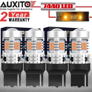 AUXITO Ámbar 7440 LED Señal de giro Frontal Bombillas Sin Hyper Flash Canbus 3000K - Imagen 1 de 14
