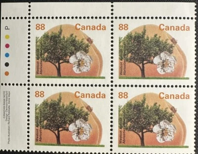 Canadian Stamp Plate Block UL #1373 Westcot Apricot Mint NH - Image 1 of 2