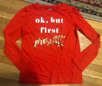 Crazy 8 Girls Manga Larga Vacaciones Too/Camisa Talla:10/12 Usada en Excelente Condición Foto 1 de 3