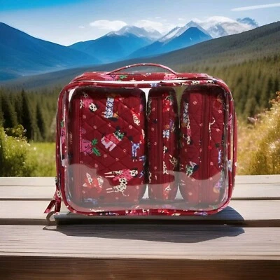 Vera Bradley HOLIDAY HOUNDS Perro Bolsa de Cosméticos Juego de Viaje 🐕 🎄 Nuevo V401 Foto 1 de 4