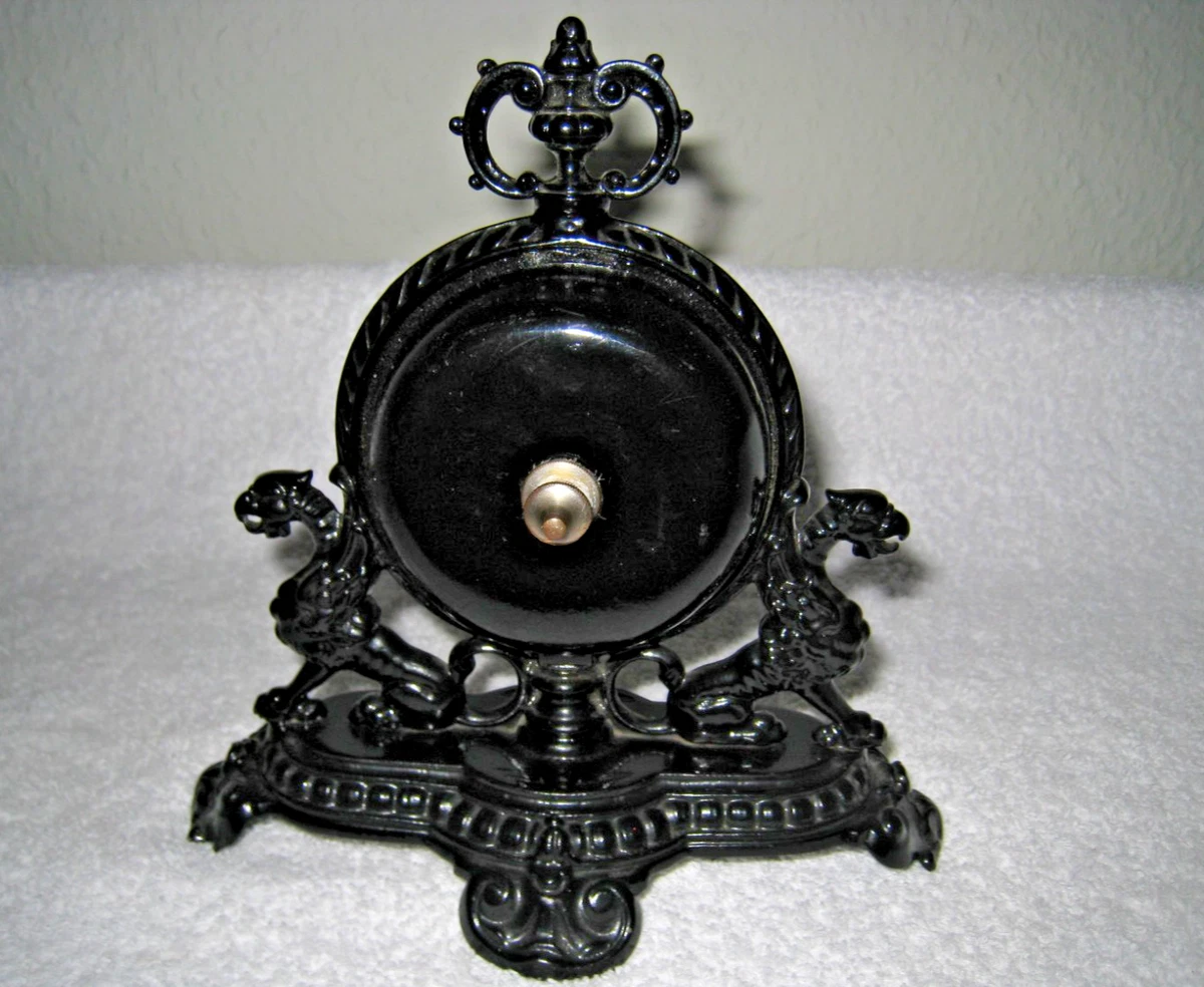 WEDO Tischglocke Schwarz – Signalglocke Mit Metallunterteil, Druckauslöser, 8,5 Cm Durchmesser