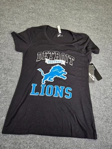 G-III 4HER Detroit Lions Damen Grafik T-Shirt Schwarz Gr. L Neu mit Etikett - Bild 1 von 9