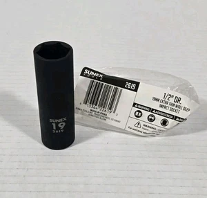 SUNEX TOOLS 2619 1/2-Inch Drive 19-Mm Extra Thin Wall Deep Impact Socket - Picture 1 of 1
