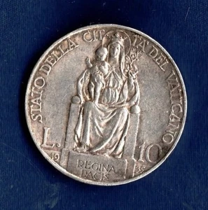 VATICANO 1935 PIO XI LIRE 10 BB - Picture 1 of 2