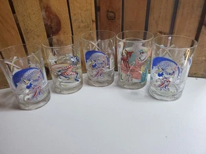 5 McDonald's Walt Disney 25th & 100th Anniversary Collectible Drinking Glasses - Picture 1 of 5