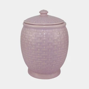 Weller Pierre Basket Weave Purple 1930s Vintage Art Pottery Ceramic Cookie Jar - Picture 1 of 7