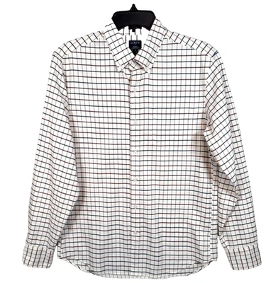 Camisa Oxford J.Crew Slim Flex Talla M Crema Cuadros Ventana Preppy Heritage Foto 1 de 4