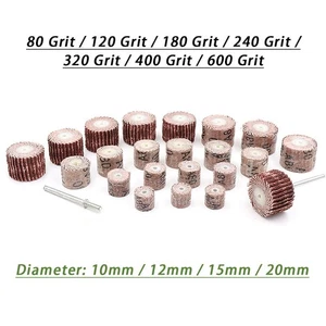 80-600 Grit Sanding Abrasive Sandpaper Flap Wheel Drill Rotary Tool 3mm Shank - Picture 1 of 6