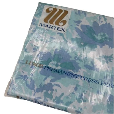 Antigo Martex Luxor Folha Percal Floral Poder Totalmente Ajustado EUA Boho - Imagem 1 de 4