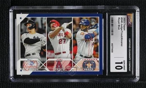 2023 Series 1 League Leaders Retail Royal Blue Aaron Judge Mike Trout CGC 10 - Picture 1 of 3