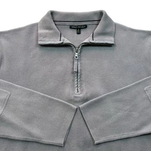 Sudadera Pullover y2k Banana Republic Cuarto Cremallera Para Hombre Talla Grande Gris Matcha - Imagen 1 de 6