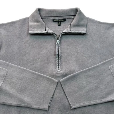 y2k Banana Republic Quarter Zip Pullover Sweatshirt Men's Size Large Gray Matcha - Image 1 of 4