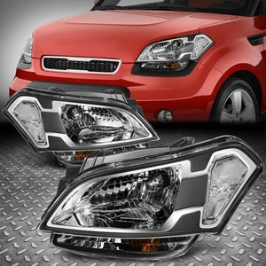 For 10-11 Soul OE Style Black Housing Amber Corner Headlight Head Lamps Pair - Picture 1 of 8