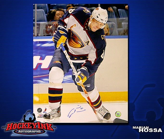 MARIAN HOSSA SIGNED Thrashers 16X20 Photo -77166 Foto 1 de 1