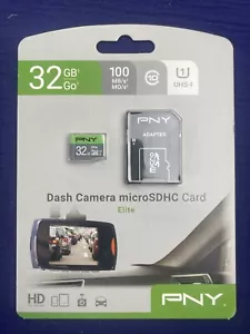 PNY 32GB Dash Camera microSDHC Card Elite P-SDU32GU185DAC-GE NEW - Picture 1 of 2