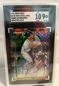 2014 Topps Finest No. RA-NC NICK CASTELLANOS Rookie Auto RC Sgc 9 Xfractor /149 - Picture 1 of 2