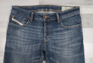 Pantalones de mezclilla para hombre Diesel TROXER elásticos ajustados azules W34 L33 lavado RM020 - Imagen 1 de 13