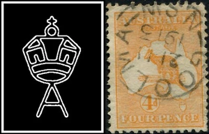 1913 Australia 4d Orange 1st Watermark Kangaroo Stamp Good To Fine Used - Bild 1 von 1