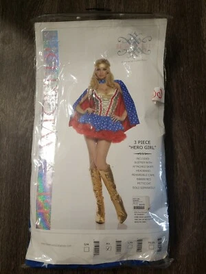 BBP Adult Be Wicked 3 Piece Hero Girl Halloween Costume Size M/L - Image 1 of 4