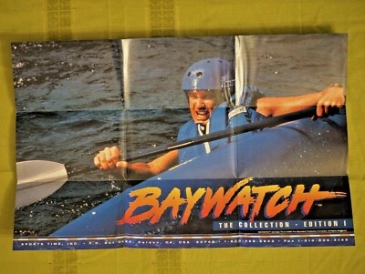 Baywatch Trading Cards Promotional Poster - Series One, David Hasselhoff - RARE! - Image 1 of 3
