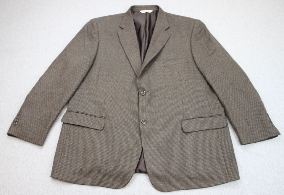 Pronto Uomo Blazer Mens 48R Houndstooth Lambs Wool 2 Button Single Breasted - Image 1 of 4