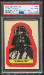 1983 Star Wars Return Of The Jedi Stickers #34 Darth Vader PSA 8 NM-MT