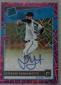 2020 Panini Donruss Optic Pink Velocity Prizm Jordan Yamamoto Rookie Auto RC - Picture 1 of 1