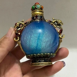 Collecting exquisite handmade Tibetan retro snuff bottles Desktop ornament decor - Picture 1 of 5