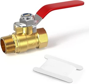GASHER 1PCS 1/2 Inch Brass Mini Ball Valve Shut Off Switch, 1/2 Inch Male x - Picture 1 of 7