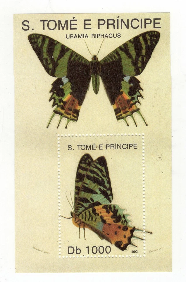 BUTTERFLIES - ST. TOME & PRINCIPE, YV # BL 118, MNH  - Image 1 of 1