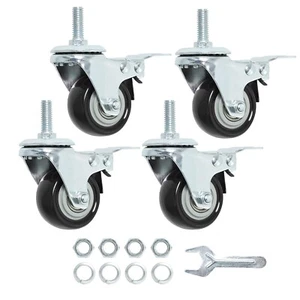 Finnhomy Swivel Caster Wheels 2 Inch Heavy Duty Threaded Casters 5/16"- 18 X4 - Picture 1 of 6