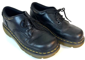 Scarpe stringate nere Dr Martens da donna taglia 9 Chanda pelle tacco grosso top basso - Foto 1 di 12