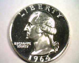 1964 WASHINGTON QUARTER SUPERB PROOF CAMEO SUPERB PR CAM NICE ORIGINAL COIN - Picture 1 of 2