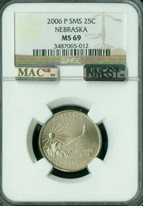 2006 P NEBRASKA QUARTER NGC MS69 SMS PQ MAC FINEST REGISTRY MAC SPOTLESS * - Picture 1 of 4