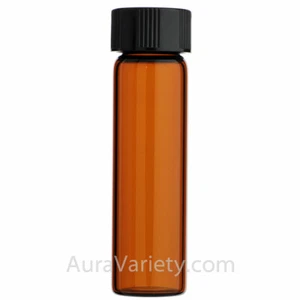 MADE IN USA 4 DRAM 15 ml 1/2 oz FIALA VETRO AMBRATO E TAPPI NERI 12 24 144 288 PZ - Foto 1 di 3
