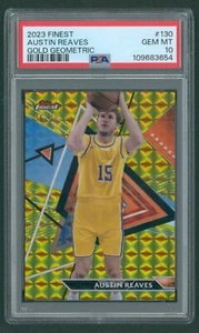 Austin Reeves #130 PSA 10 gemas como nuevo 2023 mejor refractor geométrico de oro 15/20 - Imagen 1 de 1