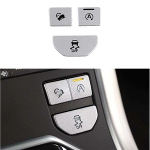 Silver Alloy Sticker Trim For Range Rover Evoque 16-19 Start/Stop Button 3PC - Picture 1 of 8
