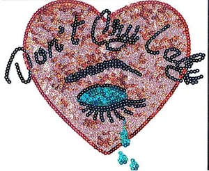 Pailletten Patch: "Don't Cry Lady" Herz - Bild 1 von 1