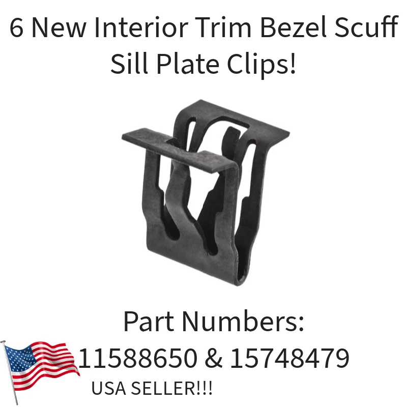 ¡6 NUEVOS CLIPS DE PLACA DE UMBRAL DE BISEL RASPADO! SE ADAPTA A GM CUTLASS G5 G6 GRAND AM PRIX ETC Foto 1 de 2